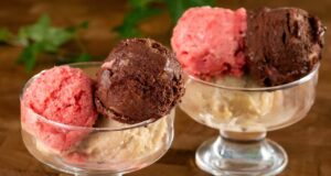 Apenas 3 ingredientes!🍦Faço o melhor sorvete do mundo SEM açúcar!🍧 Em apenas 5 minutos! SEM creme!