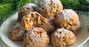 2 maçãs e nozes! Biscoitos em formato de fatia de maçã | Sem trigo e sem ovos