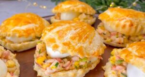 Conchas de Massa Folhada Recheadas. Aperitivo Rápido para as Festas!